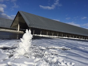 雪の彫刻出現 !?