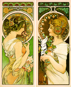 【左】《桜草》【右】《羽根》　1899年　OGATAコレクション