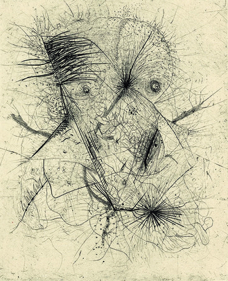 顔（カミーユ・ブリアン著『鯨の街』の挿画より）　ヴォルス1946／62年